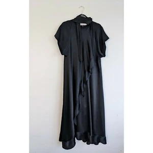 Ellery Long Black Crepe Maxi Ruffled Hem Black Dress Holiday Dark Academia - Picture 1 of 3