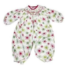 Pagliaccetto a bolle Petit Pomme stampa natalizia 12 mos bianco rosso verde Natale - Foto 1 di 9