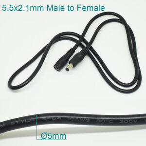 10pcs 3.3FT/1M 18AWG DC Power 5.5x2.1mm Male To Female Extension Adapter Cable