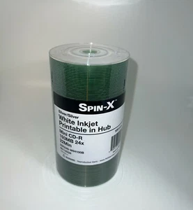 100 STCK. PRODISC SPIN-X 3,5" Mini CD-R 193 MB 24x 22 Min weiße Tintenstrahlnabe bedruckbar - Bild 1 von 3