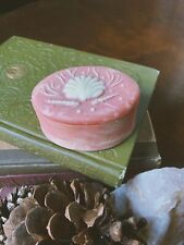 Vintage Design Gifts International Trinket Box Pink Incolay Soapstone Shell 70s