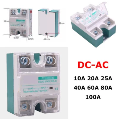 ZYG-D4810/20/25/40/60~100 einphasiges Solid-State-Relais DC4-32V DC-AC AC24-480V - Bild 1 von 4