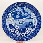 Porsgrund Norway Norge 872-1972 Queen Ragnhild Saga Blue Porcelain Plate