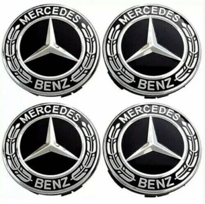 Set of 4x 75MM Wheel Centre Rim Hub Caps Badge Fit For Mercedes-Benz Most models - Image 1 of 3