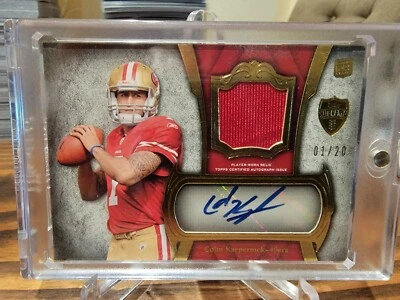 2011 Topps Supreme Colin Kaepernick Rookie Jersey Auto 1/20 - Image 1 of 4