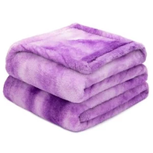 Fleece Blanket Purple Throw Blanket - Baby(40"x50"/ 100x130cm) Purple White - Picture 1 of 7