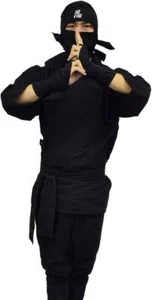 Shinobiya Japanese Men's Black Ninja costume Cosplay Set LL Size From Japan - Picture 1 of 6