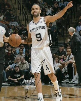 ФОТОГРАФИЯ С АВТОГРАФОМ ТОНИ ПАРКЕРА 8X10 — ЛЕГЕНДА БАСКЕТБОЛА SAN ANTONIO SPURS! - Изображение 1 из 2