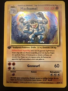 Pokémon Karte 1. Edition Machomei Holo 8/102 Base Set (deutsch) - Bild 1 von 4
