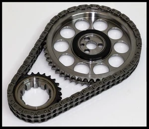 PBM CHEVY SBC RACE BILLET ROLLER TIMING CHAIN SET STEP NOSE OE ROLLER CAM 8975T - Picture 1 of 2