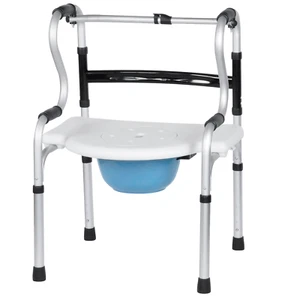 Portable Commode Chair for Adults with Seat | 2-in-1 Zimmer Frame & Commode - Picture 1 of 14