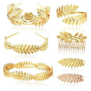 7pcs Goddess Leaf Headband, Greek Goddess Bridal Hairband, Laurel Leaves Crown - Picture 1 of 8