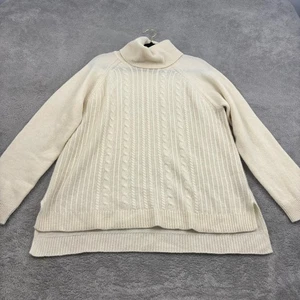 Charter Club 100% Cashmere Turtleneck Sweater Womens XL Cable Knit Quiet Luxury - Picture 1 of 13