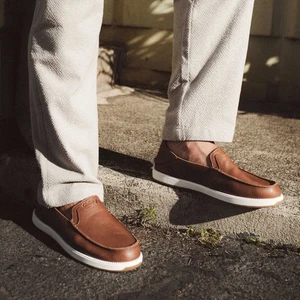 OluKai Kakaha Nia Herren Leder Slipper Halbschuhe Schuhe Größe 10 $ 130 in Fox " - Bild 1 von 19