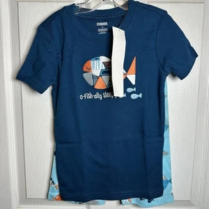 NWT Gymboree Boys Pajama Set PJ's Short size 8 A -fish-ally Sleepy Fishing - Picture 1 of 4