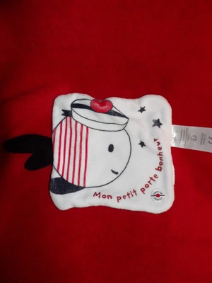 Doudou Plat Terre De Marins Poisson Blanc Bleu Rouge Mon Petit Porte Bohneur - Photo 1/2