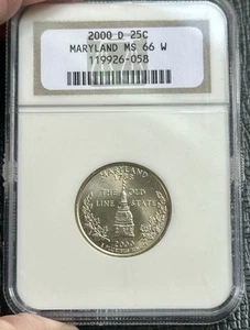 2000-D Maryland State Quarter NGC Graded MS66 Older Holder - Picture 1 of 6