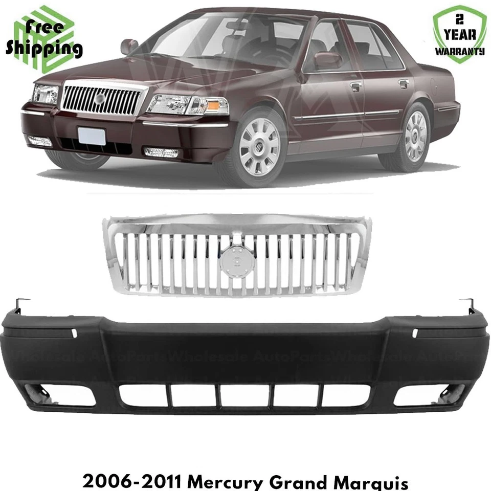 Front Bumper Cover Fascia & Grille Assembly For 2006-2011 Mercury Grand Marquis Foto 1 de 4