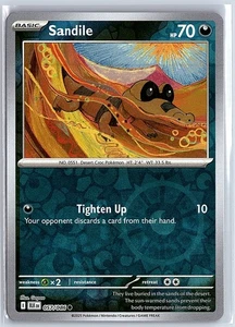 Pokémon SV 2025 Black Bolt - BLK EN Sandile holograma inverso común #057/086 - Imagen 1 de 10