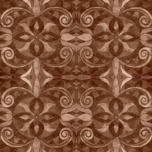 Brown Baroque 108" digital fabric by Blank, 9777-39, cotton - Image 1 of 1