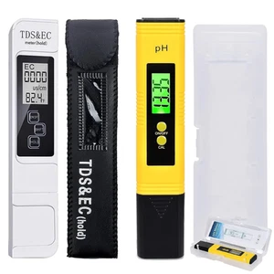 Tester Qualità Acqua, PH TDS EC E Temperatura 4 in 1 Set, Phmetro Digitale Ad Al - Foto 1 di 12