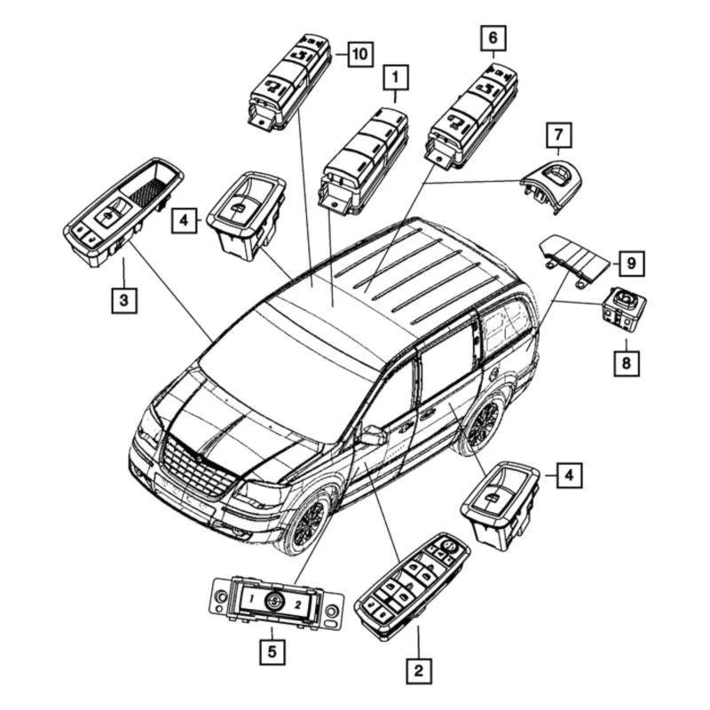 For Ram 1500 2013-2015 Mopar 68620451AA Front Driver Side Door Window Switch Foto 1 de 1
