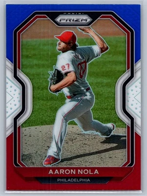 Aaron Nola 2021 Panini Prizm #147 Red/White/Blue Prizm - Image 1 of 2