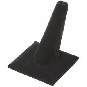 Plymor Black Velvet Ring Display, Square Base, 2.125" W x 2.125" D x 2.375" H - Picture 1 of 2