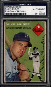 Duke Snider 1954 Topps #32 In Person Auto PSA/DNA Authentic Dodgers - Bild 1 von 2