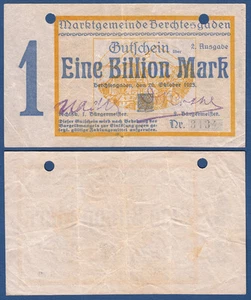 BERCHTESGADEN 1 miliardo di marchi 26.10.1923 erh. III / VF   - Foto 1 di 1