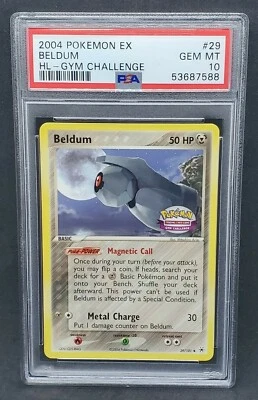 Pokemon PSA 10 GEM MINT Beldum Gym Challenge Promo 29/101 EX Hidden Legends - Image 1 of 2