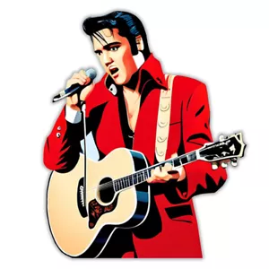 Elvis Aufkleber Presley Musik Aufkleber Achy Breaky Heart Aufkleber Tanz König - Bild 1 von 4