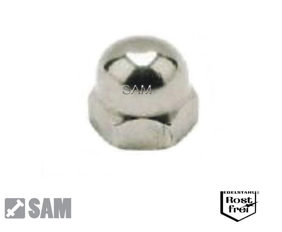 5 UNF Zoll Hutmuttern Edelstahl A2 1/4" - 28 - dome nut - Bild 1 von 1