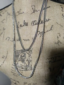 Designer Necklace Fashion Silvertone Large-sized Linked 52" No Clasp - Picture 1 of 2