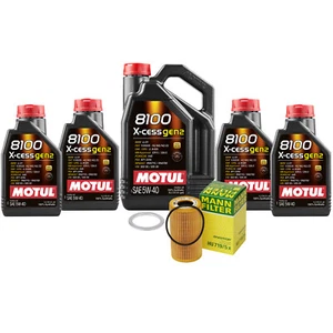 Mann Filter and Motul 9L 8100 X-Cess Gen 2 5W40 Engine Oil Change Kit - Picture 1 of 1