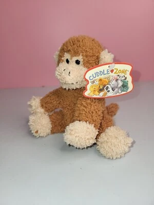 Target Russ Cuddle Zone Sitting Plush Brown Monkey Mini Beanbag Sherpa  2001  - Image 1 of 4
