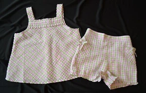 Gymboree ISLAND FUN Pink & Green Gingham Seersucker Top & Shorts Set NWT 4T 5T - Picture 1 of 3