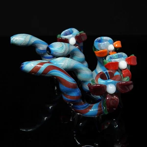 5" handgefertigte dicke stehende blühende U-Form Sherlock Rauchen Schale Glaspfeifen - Bild 1 von 25