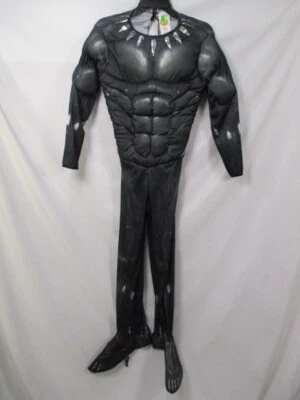 Black Panther Costume Boys Large Silver Marvel Avengers Jumpsuit Only Padded - Image 1 of 4
