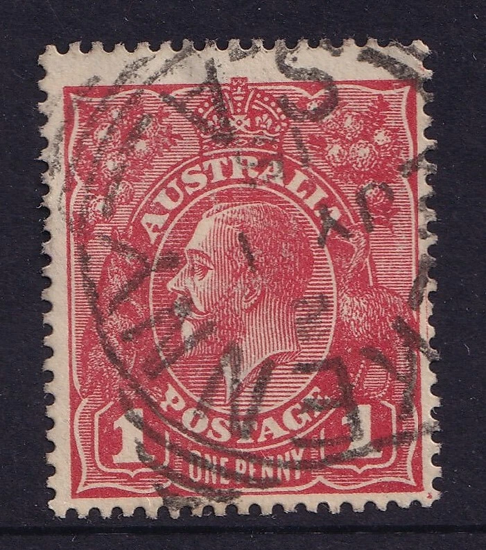 SOUTH AUSTRALIA 1d KGV RED SINGLE WMK SQARED CIRCLE *KILKENNY* PO CLOSED RARE - Image 1 of 2