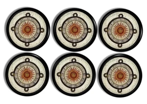 Rustic Sundial Drawer Pulls Tribal Art Southwestern Boho Cabinet Knob Handles - Picture 1 of 4