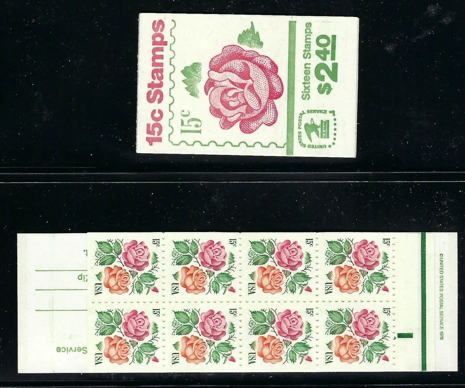 US Scott #1737a BK134 Roses Full Booklet - Image 1 of 1