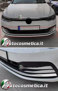 FRONTSPOILERLEISTEN 3 STAHLPROFILE CHROM STOßSTANGE FÜR VW GOLF 8 2019 - Bild 1 von 9