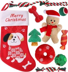 Christmas Dog Toys with Stocking, Adorable Gifts for Puppy... - Picture 1 of 7