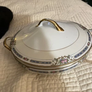 ANTIQUE NORITAKE NIPPON THE MALAY ROUND COVERED VEGETABLE  BOWL FLORAL GOLD GILT - Bild 1 von 12