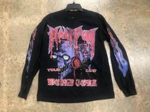 Half Evil World Tour Langarm Distressed T-Shirt Herren Gr. Medium Schwarz Rock - Bild 1 von 11