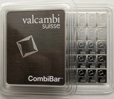 1 gram Palladium Bar - Valcambi- 999.5 Fine Cover