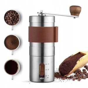 Kaffeemühle mit Keramikmahlwerk Handkaffeemühle Kaffee Mühle Manuell Edelstahl. - Bild 1 von 12