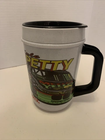 Vintage Kyle Petty 1994 Travel Mug Coffee Cup Nascar 42 Mello Yello Cover