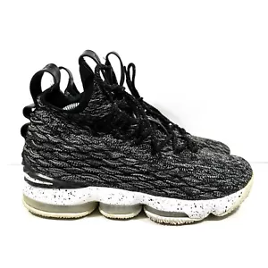 Nike LeBron 15 XV Ashes Black White Oreo Shoes Sneakers 897648-002 Mens Sz 8 - Picture 1 of 9